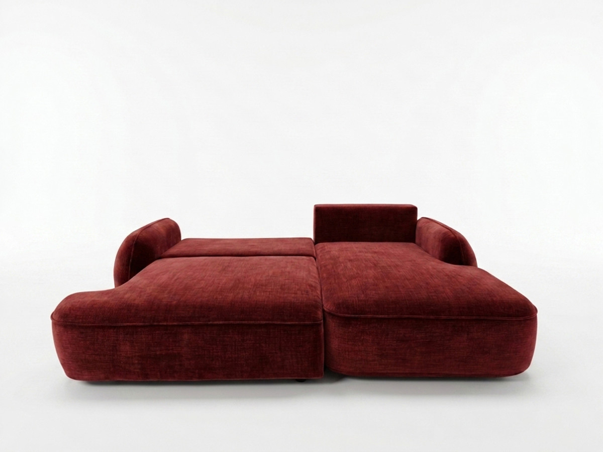 Canapé d'angle convertible CELESTE tissu lisse