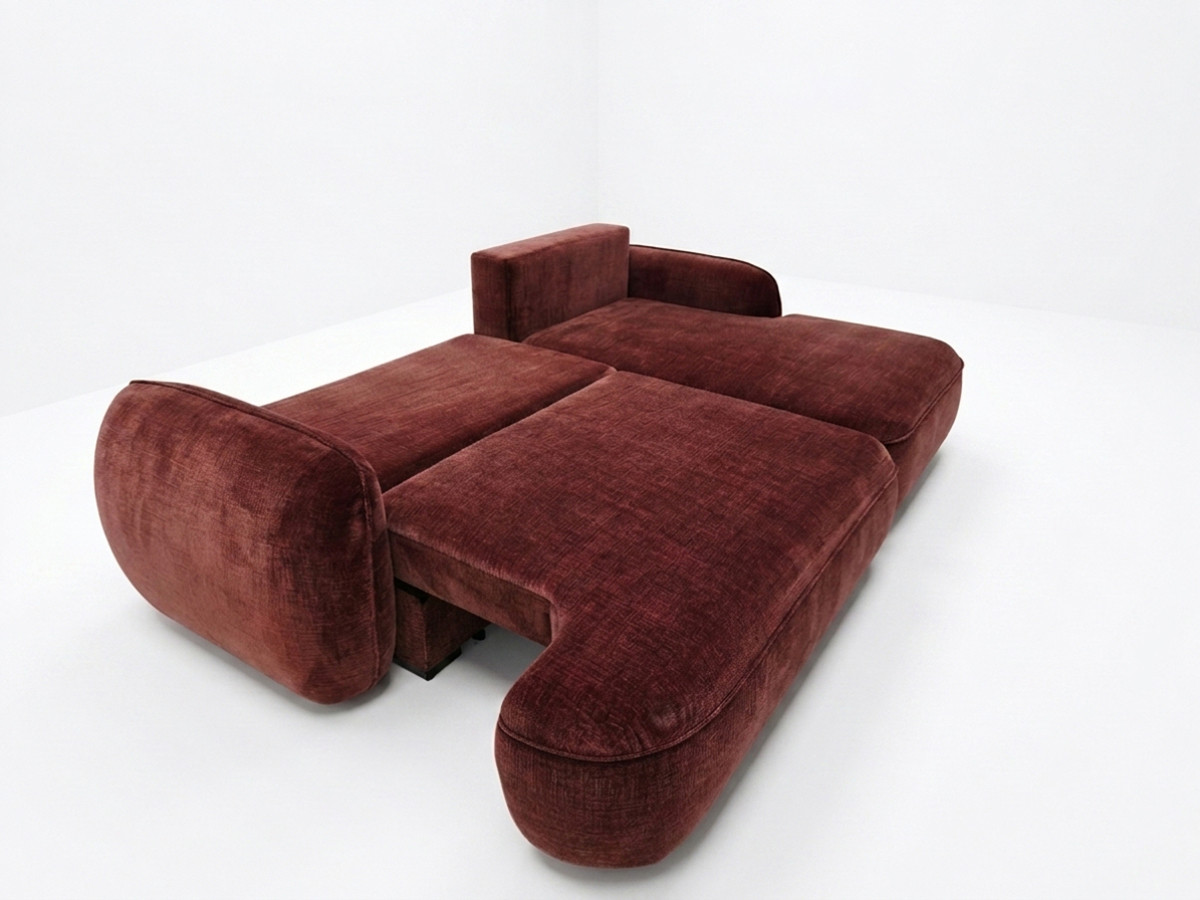 Canapé d'angle convertible CELESTE tissu lisse