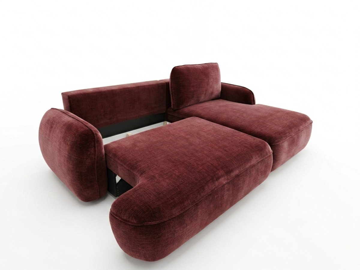 Canapé d'angle convertible CELESTE tissu lisse