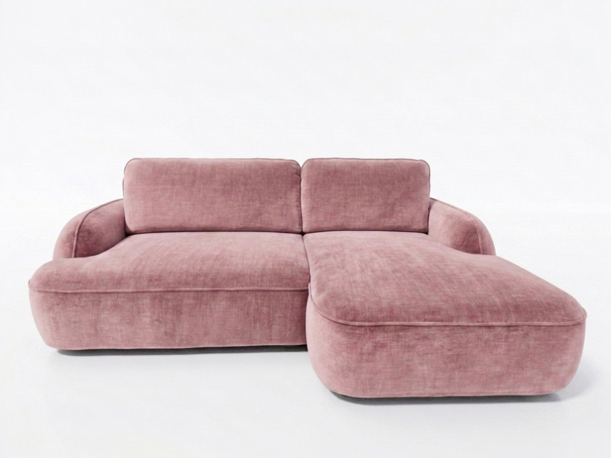 Canapé d'angle convertible CELESTE tissu lisse