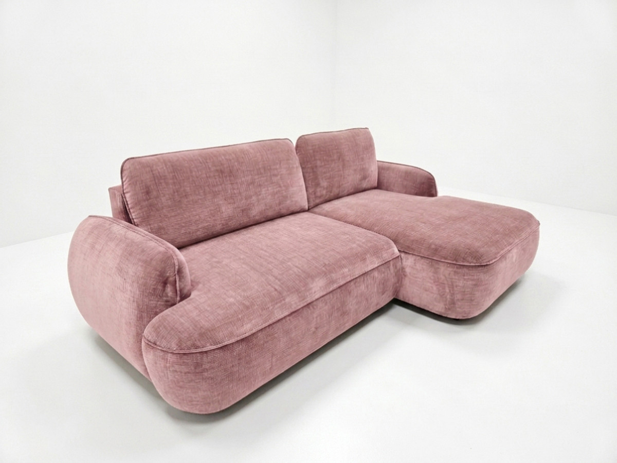 Canapé d'angle convertible CELESTE tissu lisse