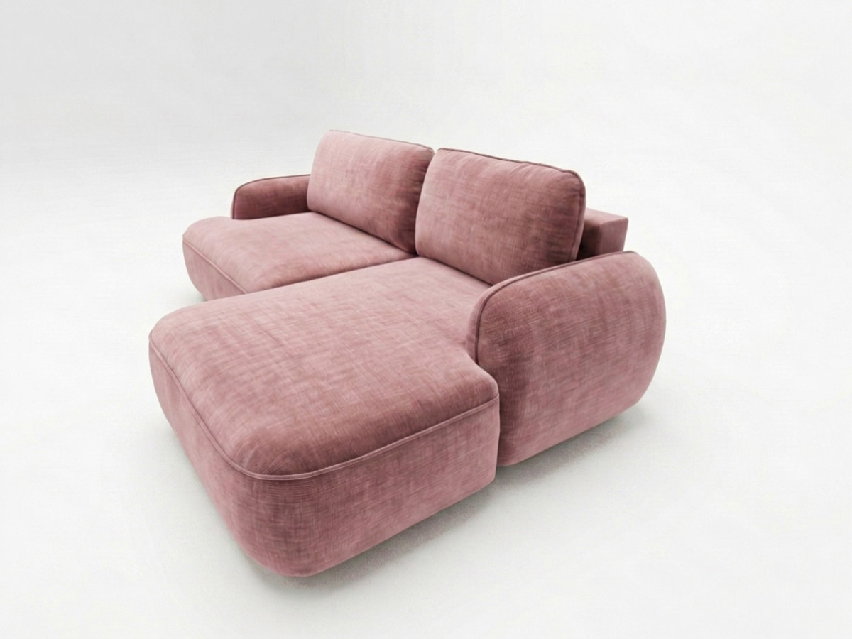 Canapé d'angle convertible CELESTE tissu lisse