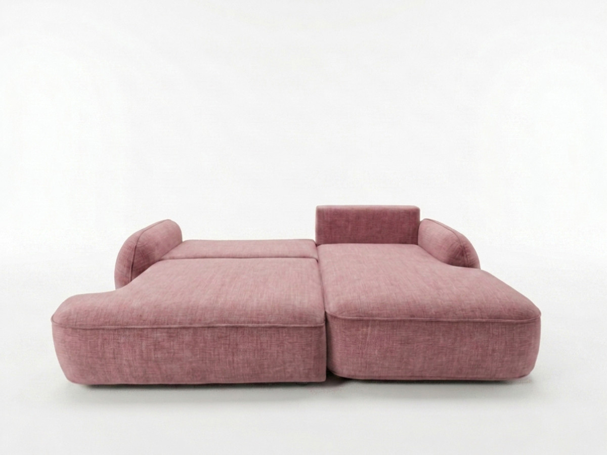 Canapé d'angle convertible CELESTE tissu lisse