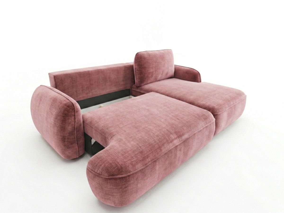 Canapé d'angle convertible CELESTE tissu lisse