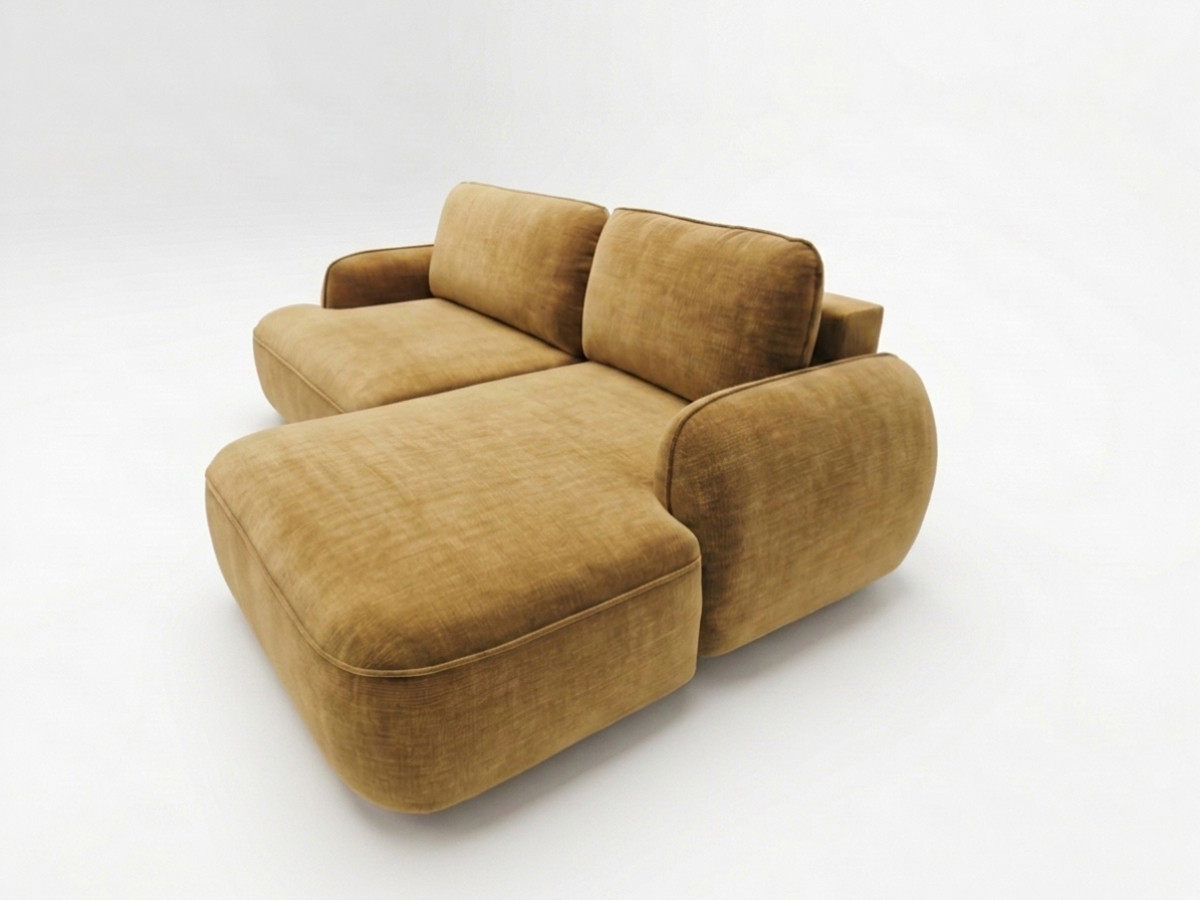 Canapé d'angle convertible CELESTE tissu lisse