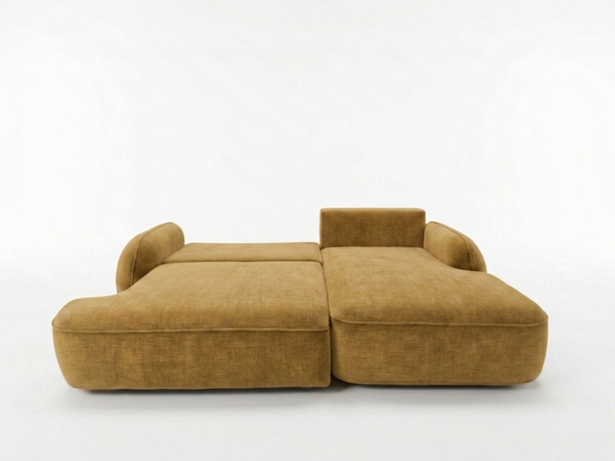 Canapé d'angle convertible CELESTE tissu lisse