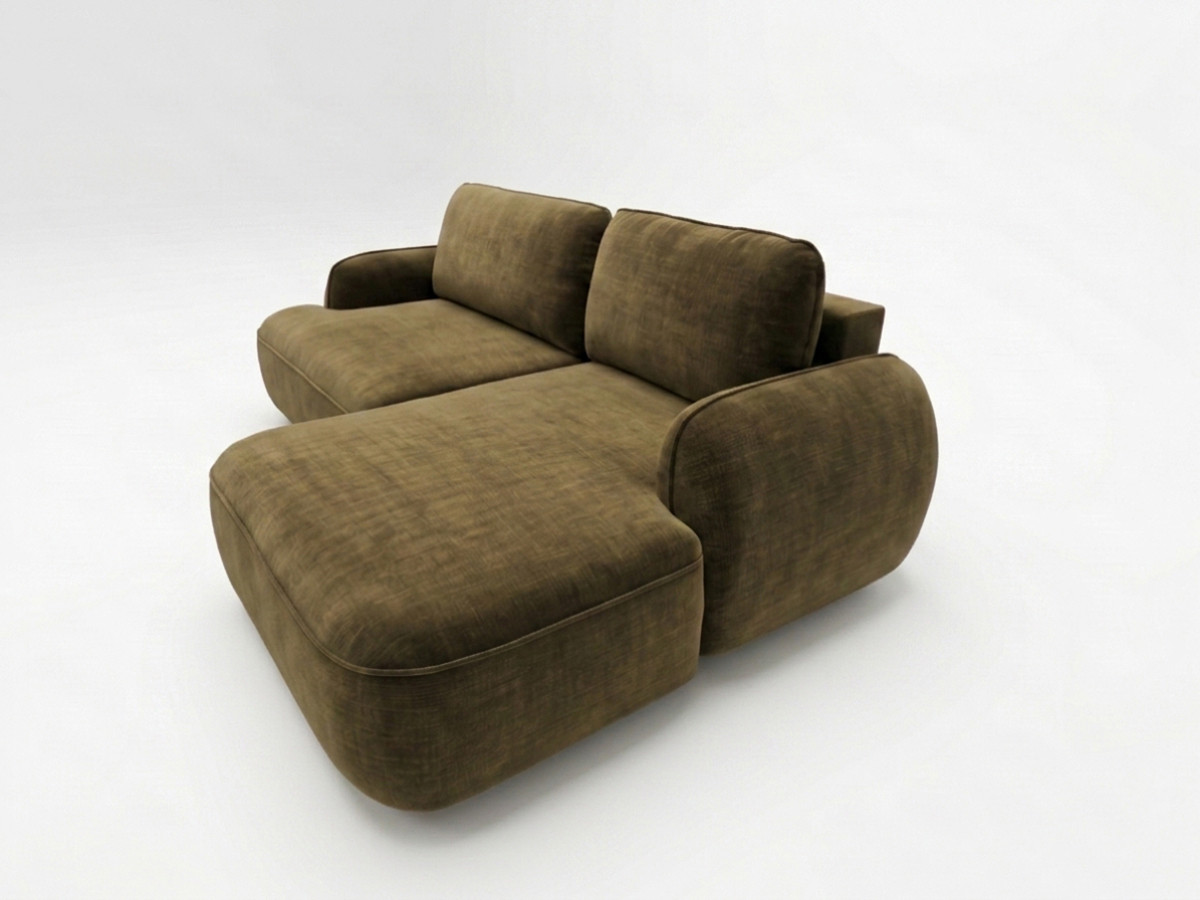 Canapé d'angle convertible CELESTE tissu lisse
