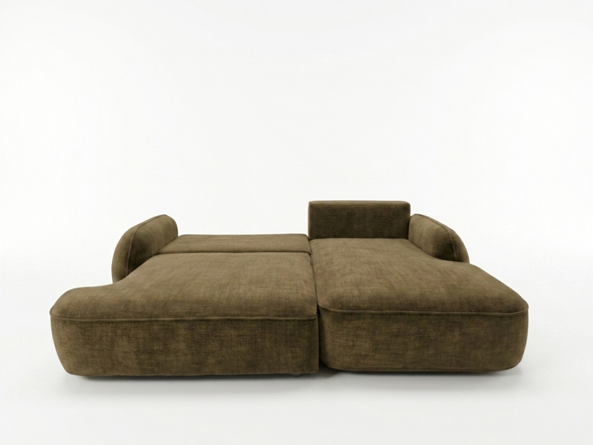 Canapé d'angle convertible CELESTE tissu lisse