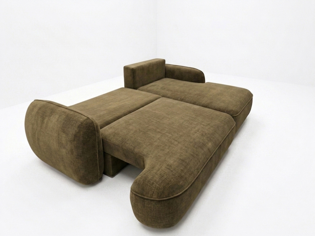 Canapé d'angle convertible CELESTE tissu lisse