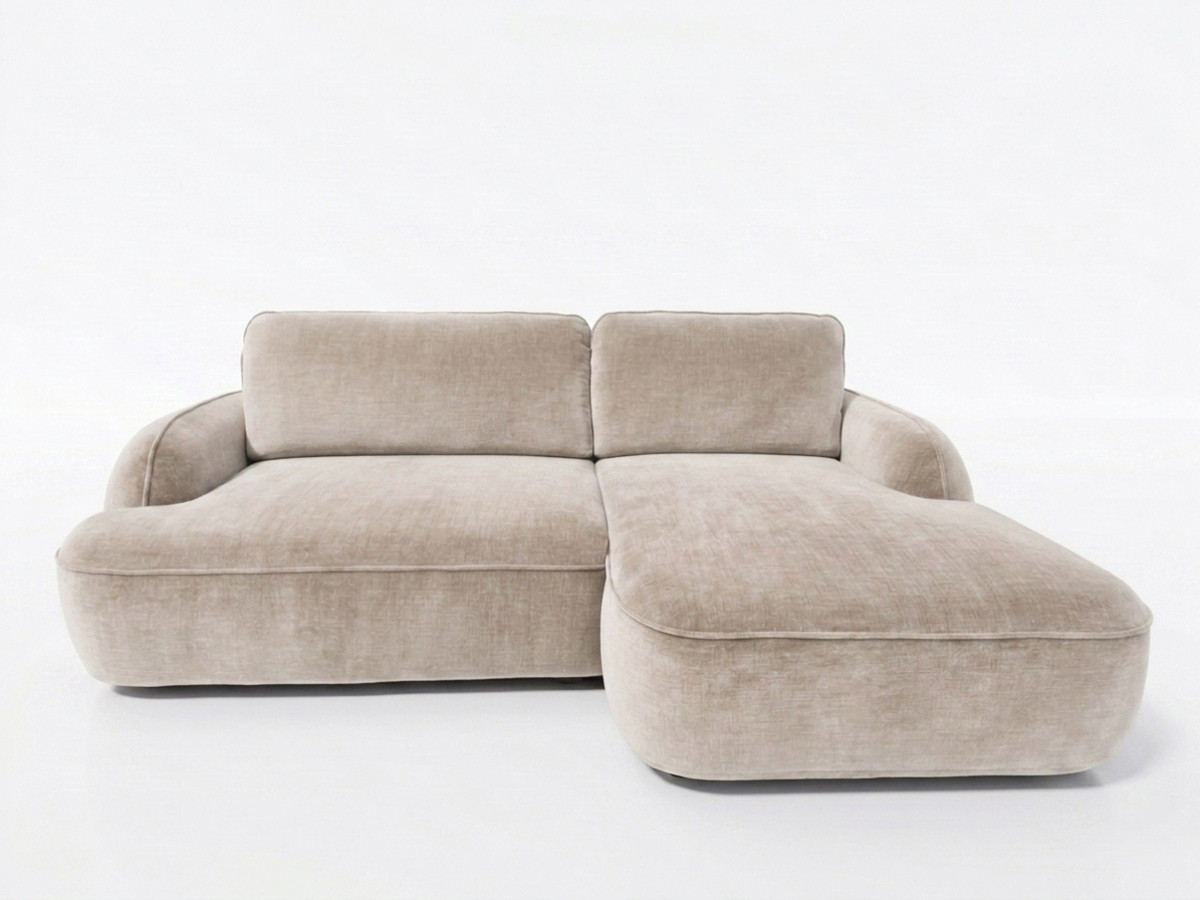 Canapé d'angle convertible CELESTE tissu lisse