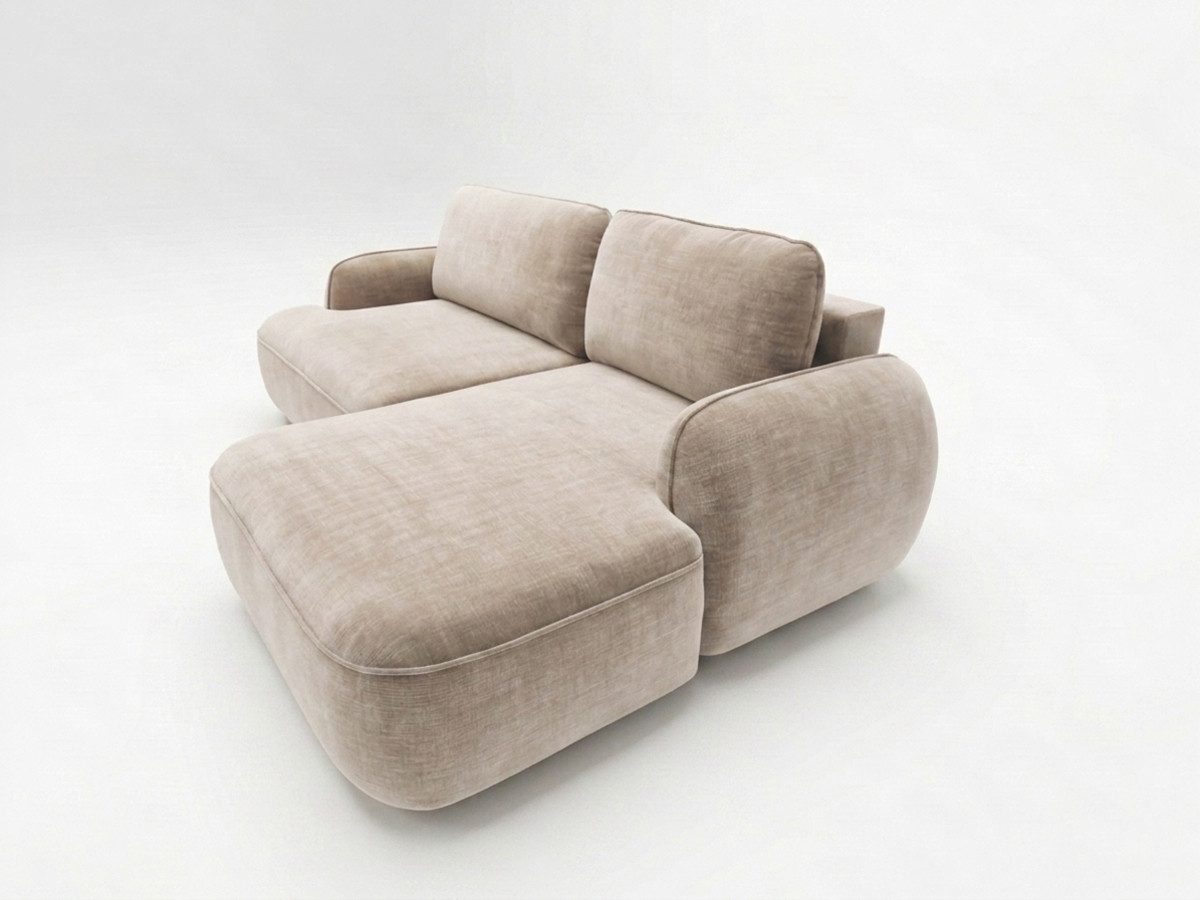 Canapé d'angle convertible CELESTE tissu lisse