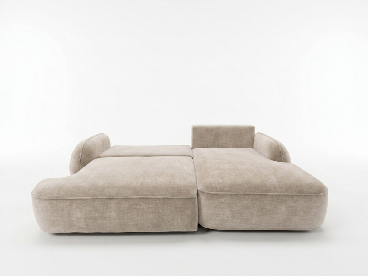 Canapé d'angle convertible CELESTE tissu lisse