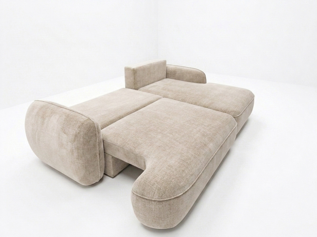 Canapé d'angle convertible CELESTE tissu lisse
