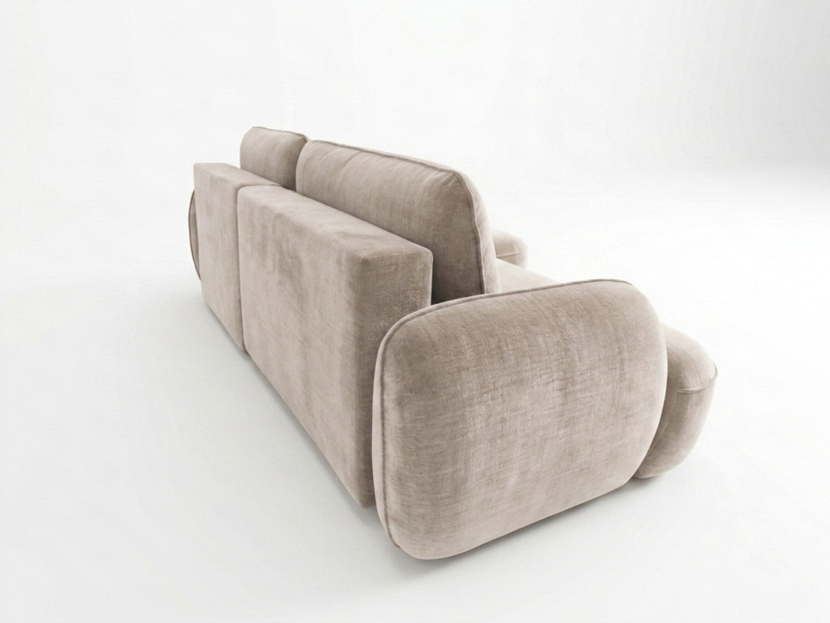 Canapé d'angle convertible CELESTE tissu lisse
