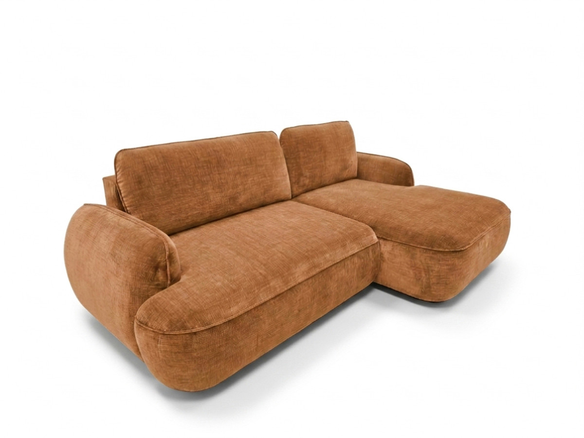 Canapé d'angle convertible CELESTE tissu lisse