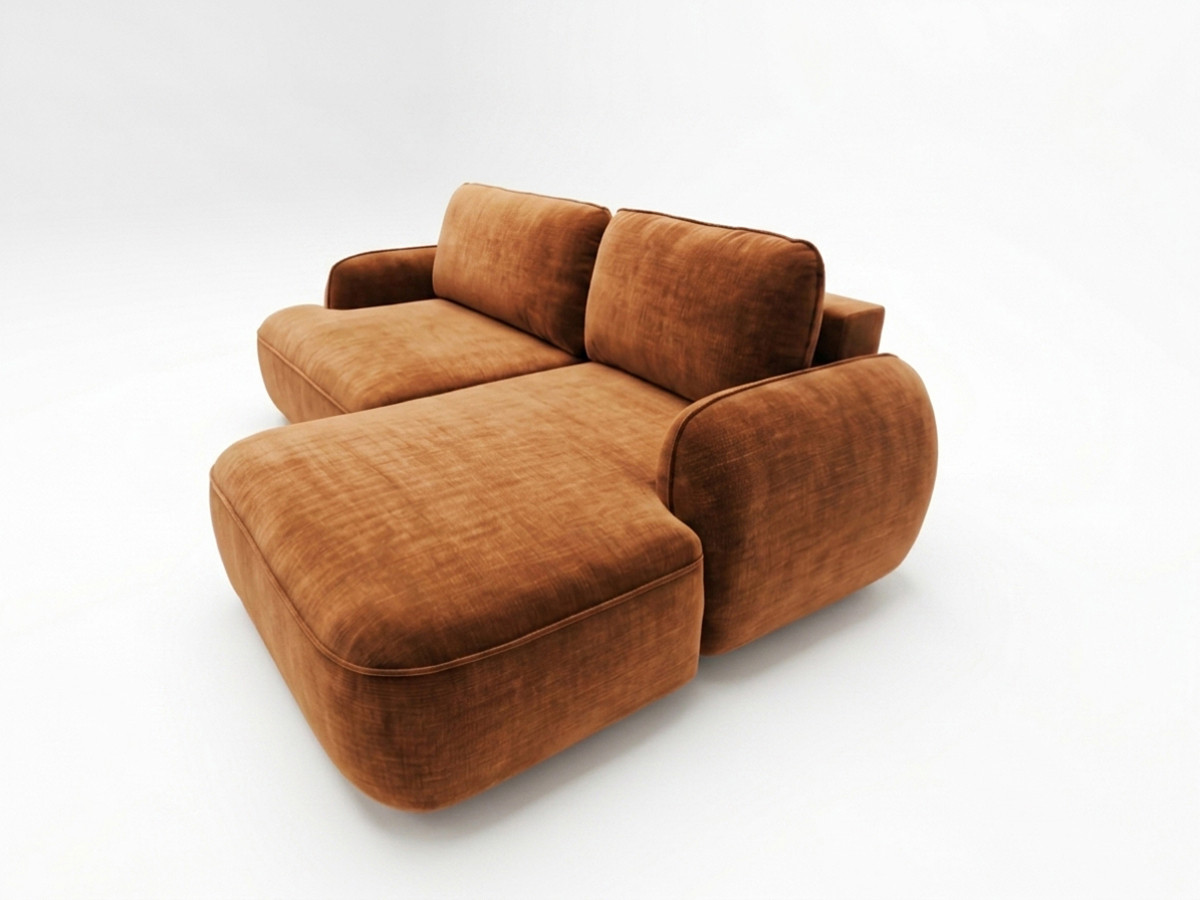 Canapé d'angle convertible CELESTE tissu lisse