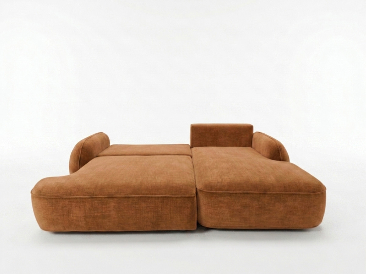 Canapé d'angle convertible CELESTE tissu lisse