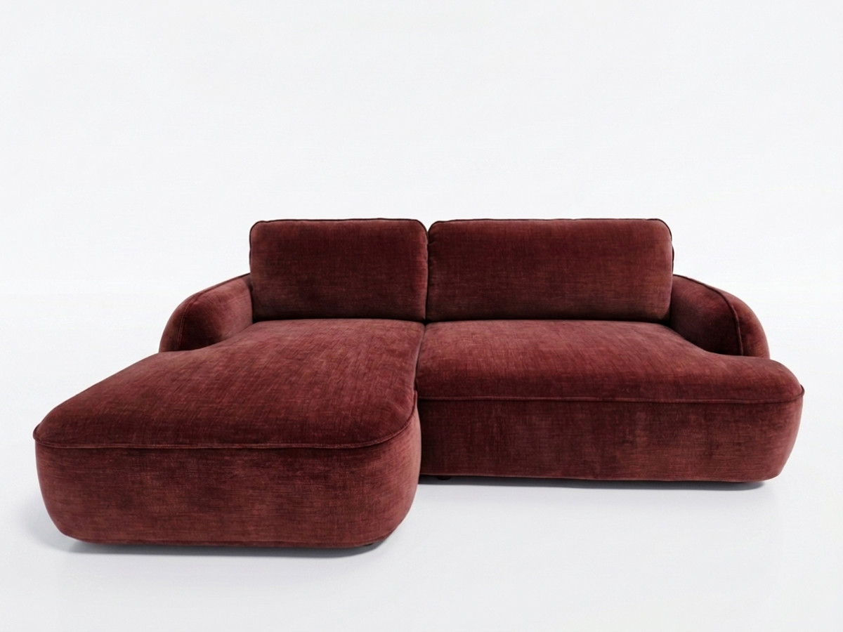 Canapé d'angle convertible CELESTE tissu lisse