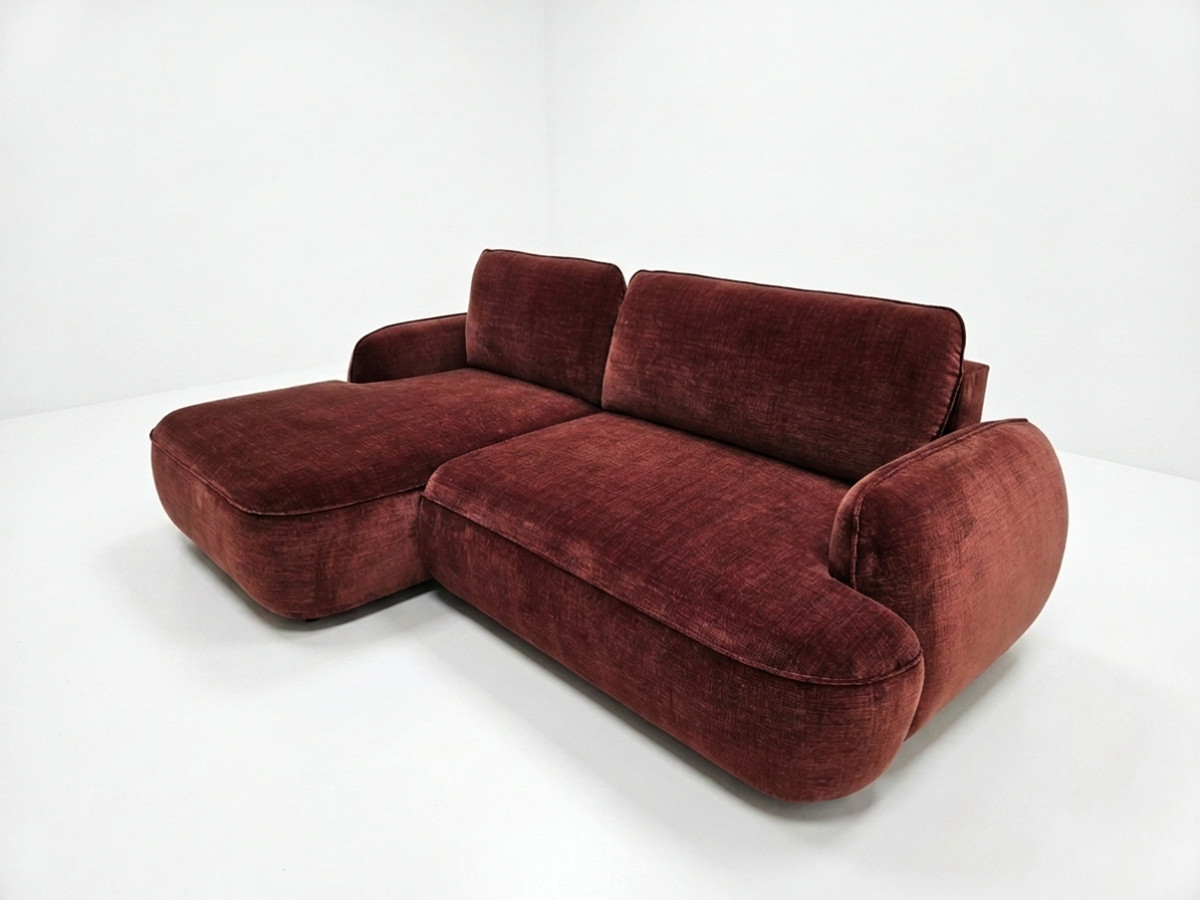 Canapé d'angle convertible CELESTE tissu lisse
