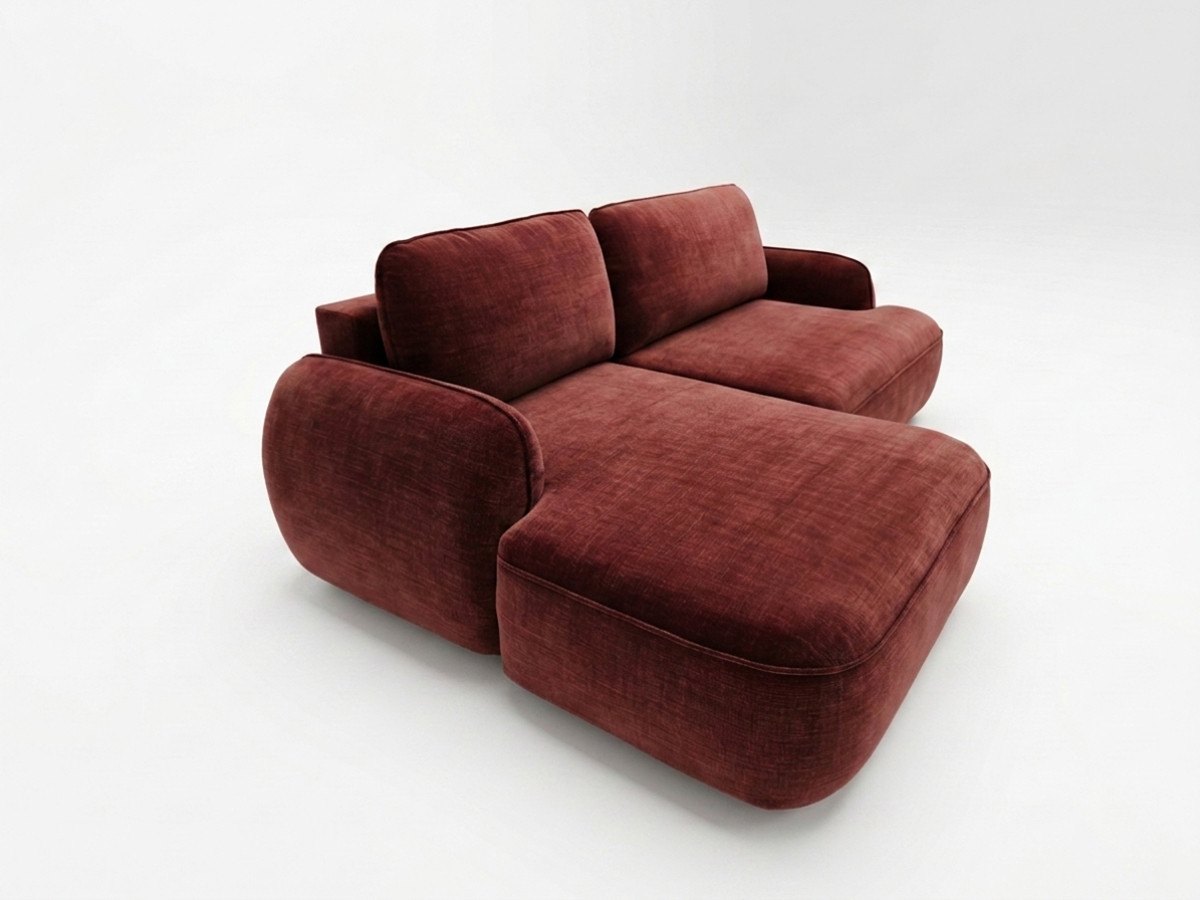 Canapé d'angle convertible CELESTE tissu lisse