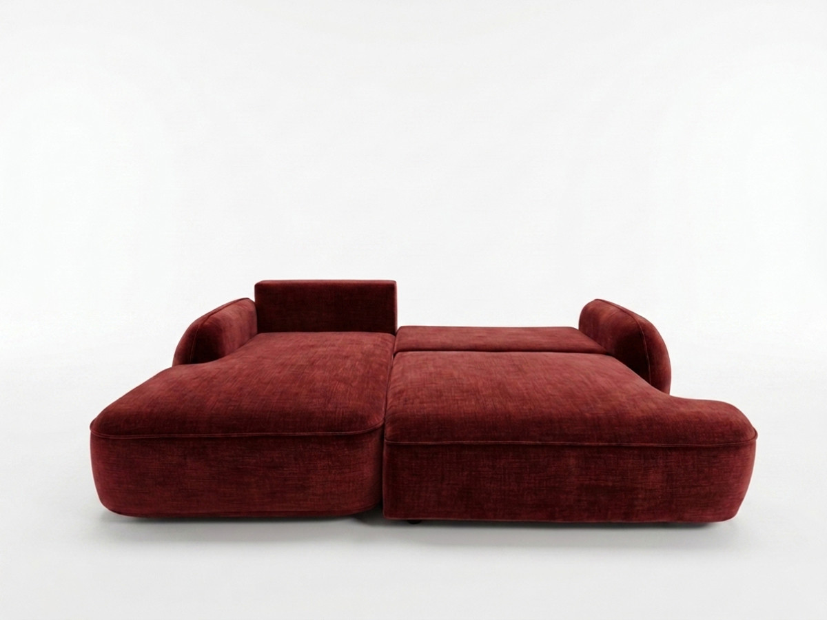 Canapé d'angle convertible CELESTE tissu lisse