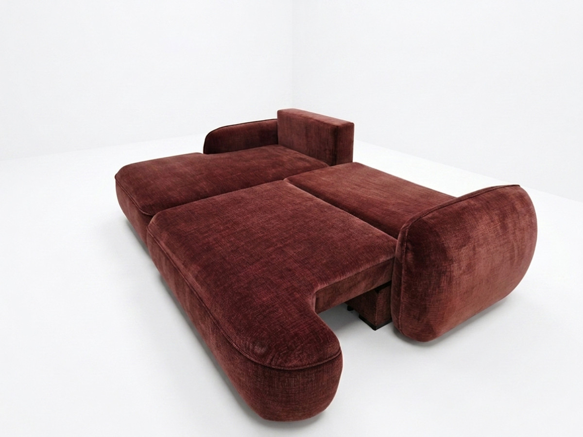 Canapé d'angle convertible CELESTE tissu lisse