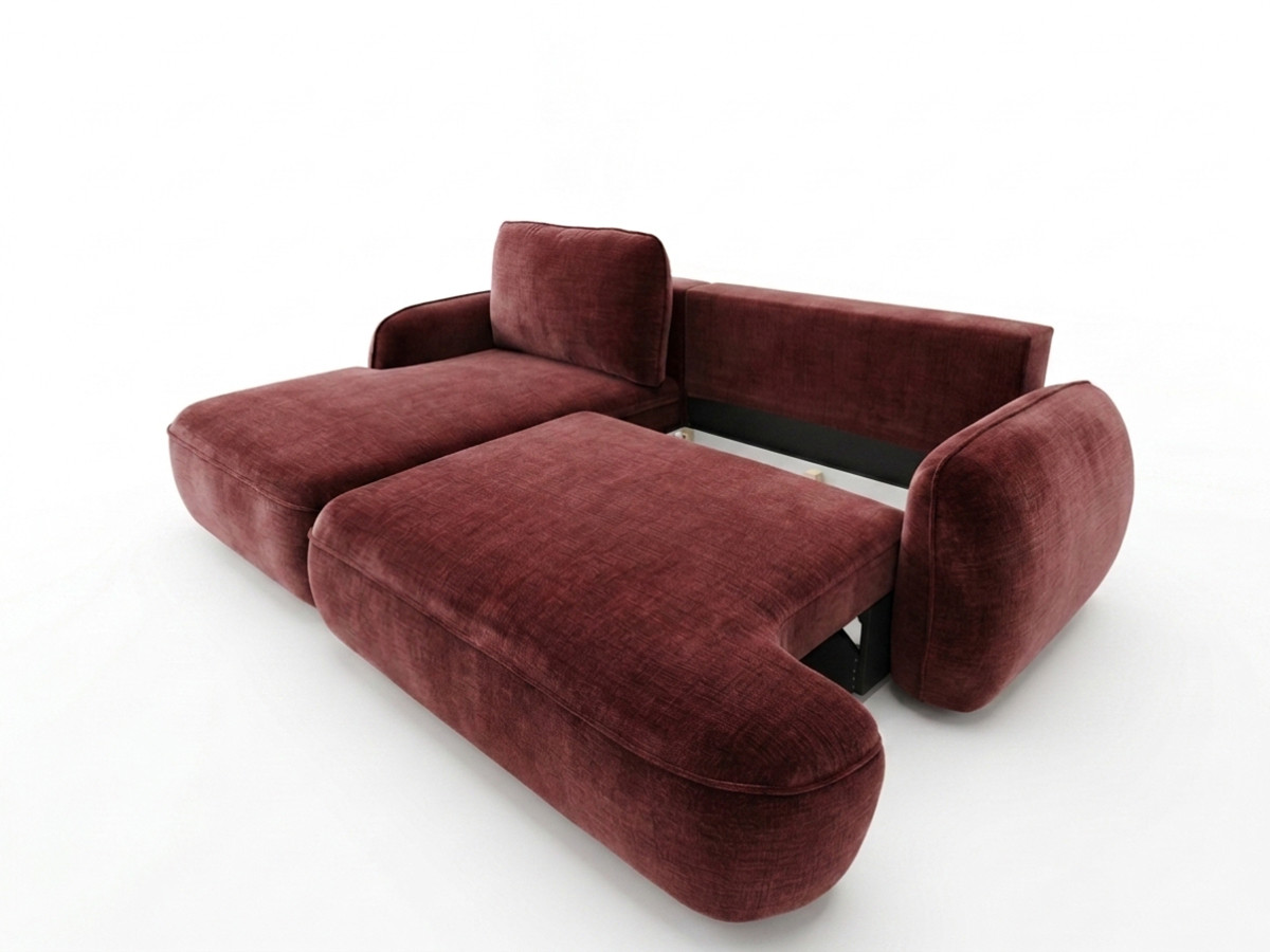 Canapé d'angle convertible CELESTE tissu lisse