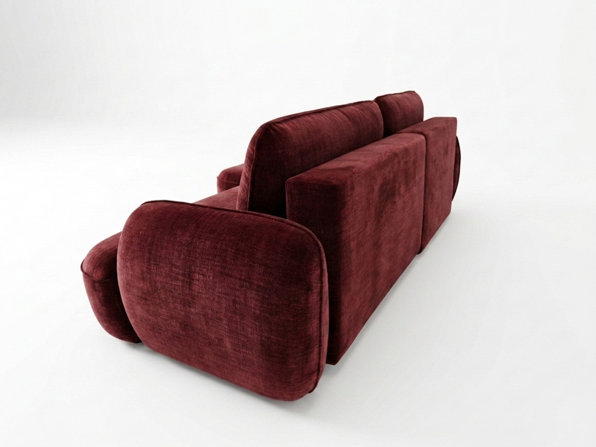 Canapé d'angle convertible CELESTE tissu lisse