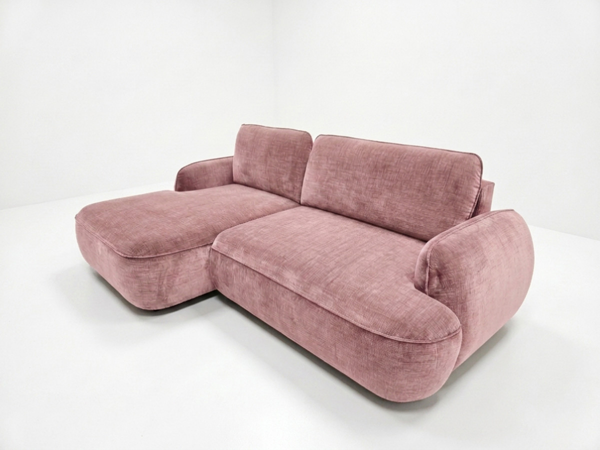 Canapé d'angle convertible CELESTE tissu lisse