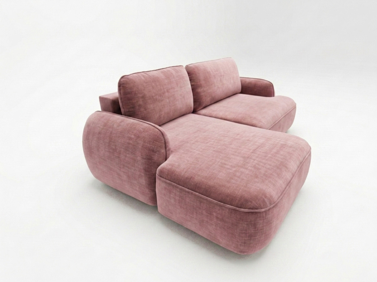 Canapé d'angle convertible CELESTE tissu lisse