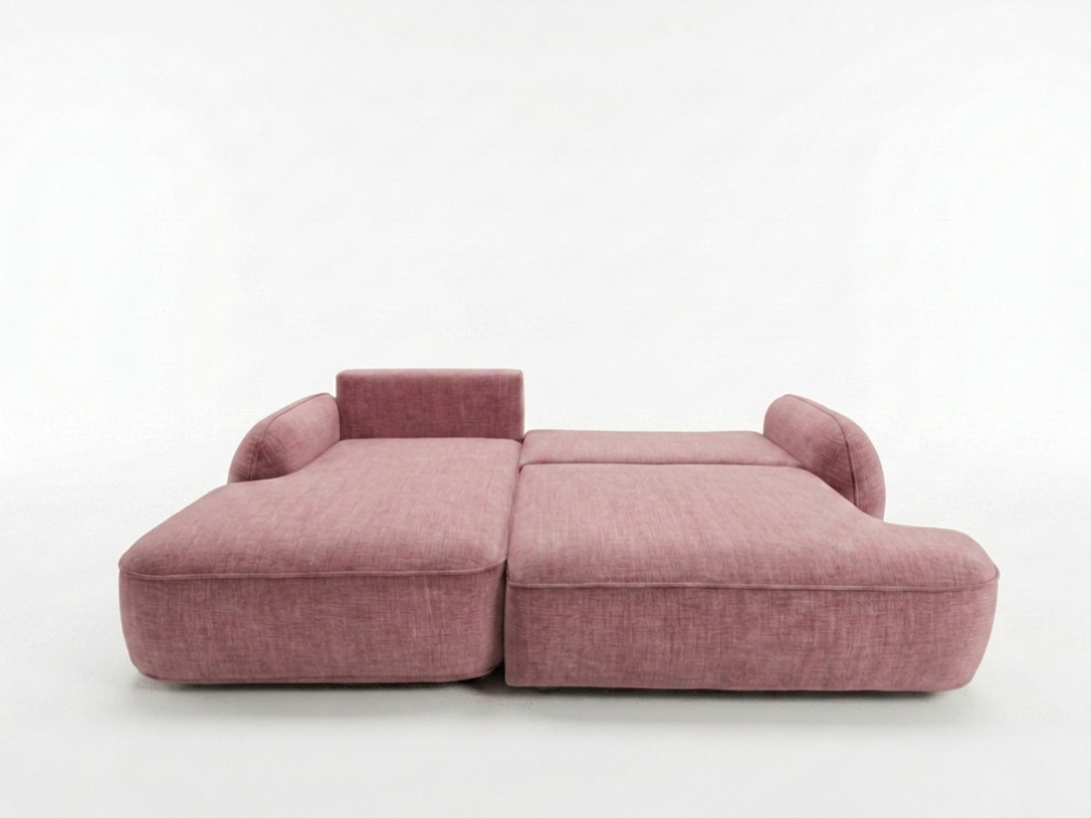 Canapé d'angle convertible CELESTE tissu lisse