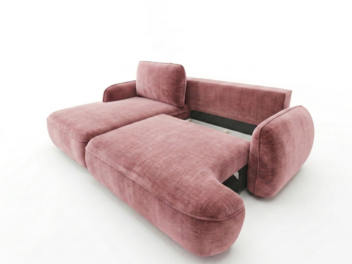 Canapé d'angle convertible CELESTE tissu lisse