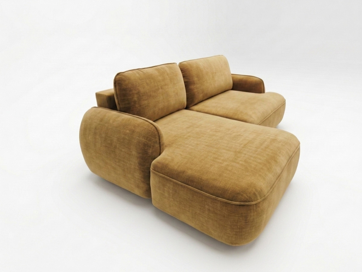 Canapé d'angle convertible CELESTE tissu lisse