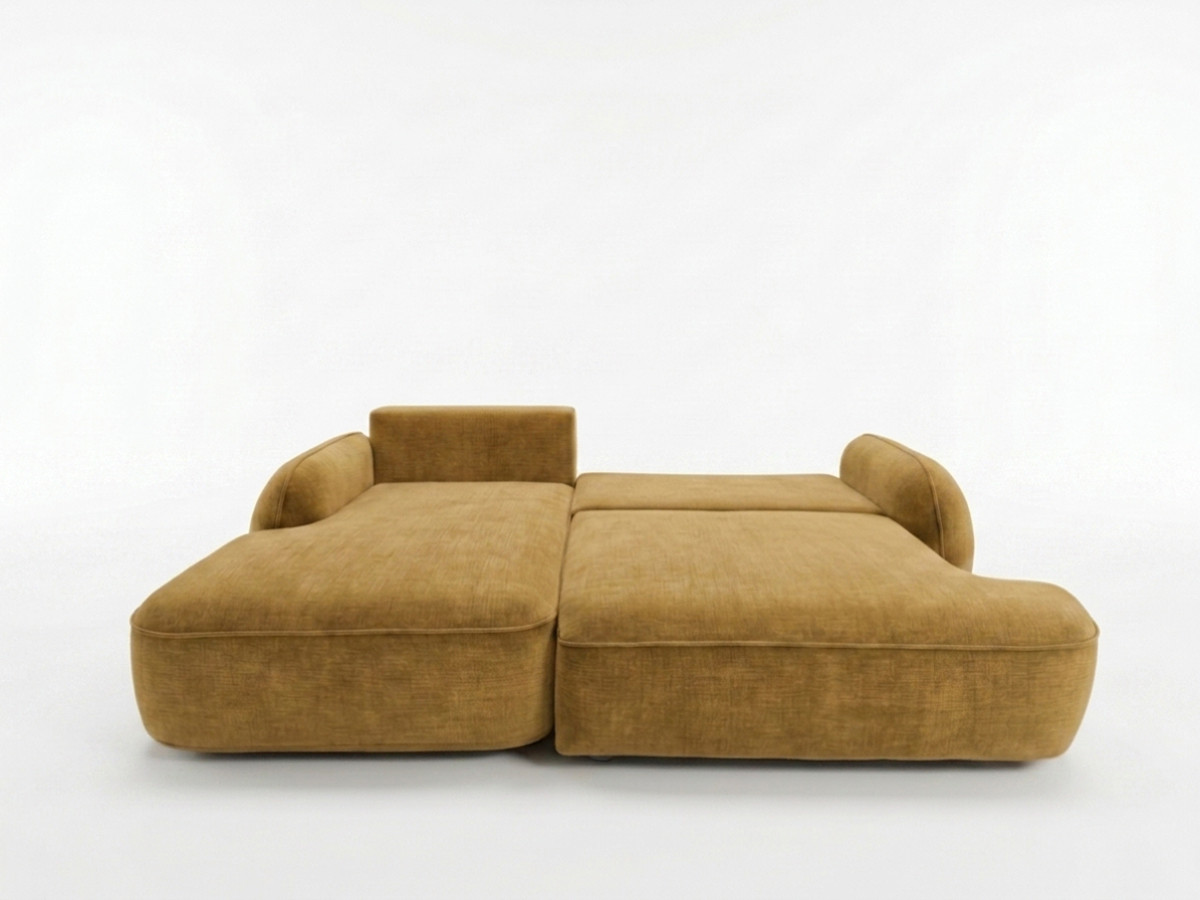 Canapé d'angle convertible CELESTE tissu lisse