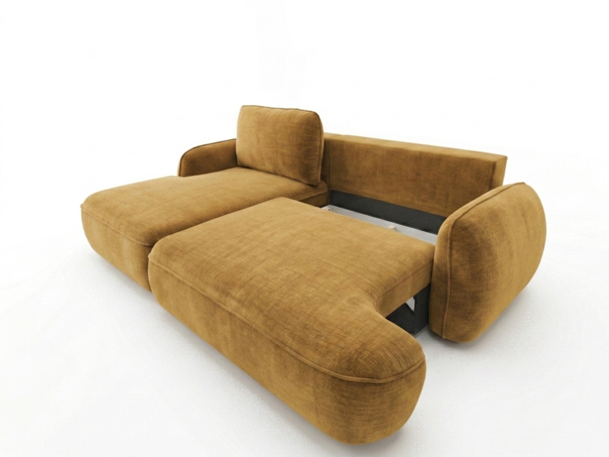 Canapé d'angle convertible CELESTE tissu lisse