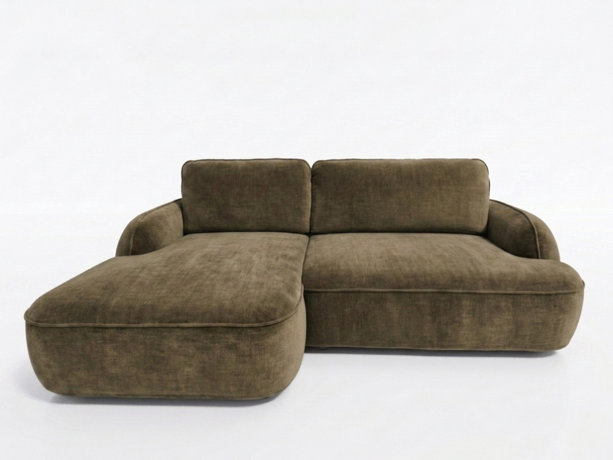 canapé d'angle convertible celeste tissu lisse de couleur vert