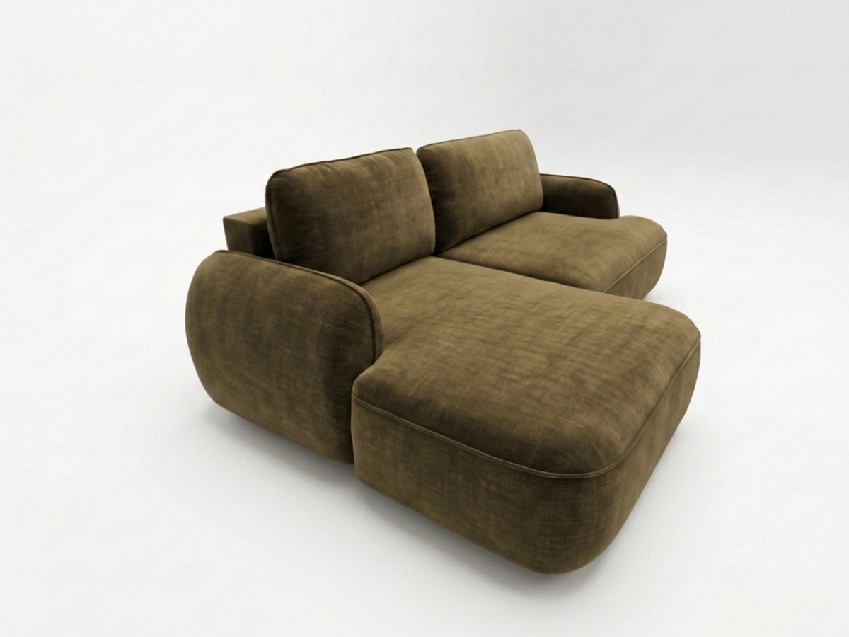 Canapé d'angle convertible CELESTE tissu lisse