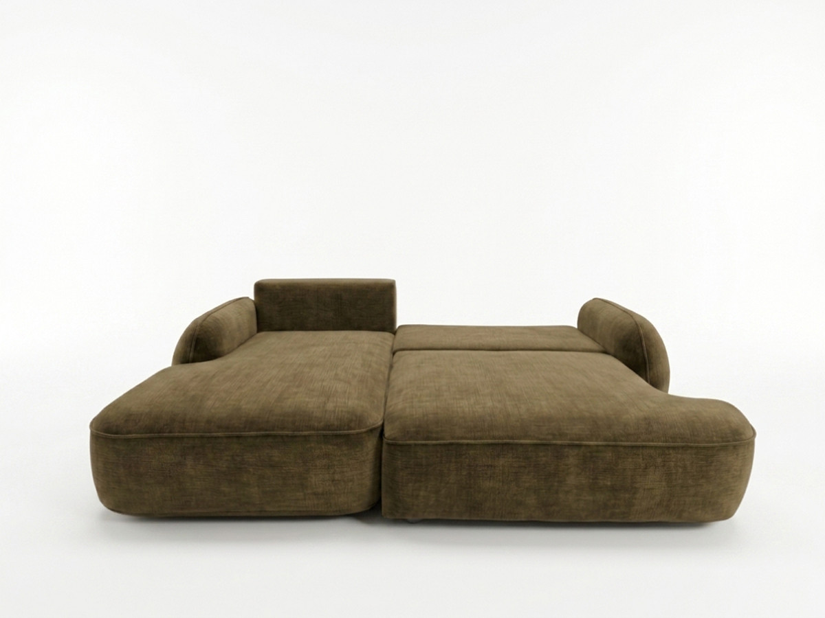 Canapé d'angle convertible CELESTE tissu lisse