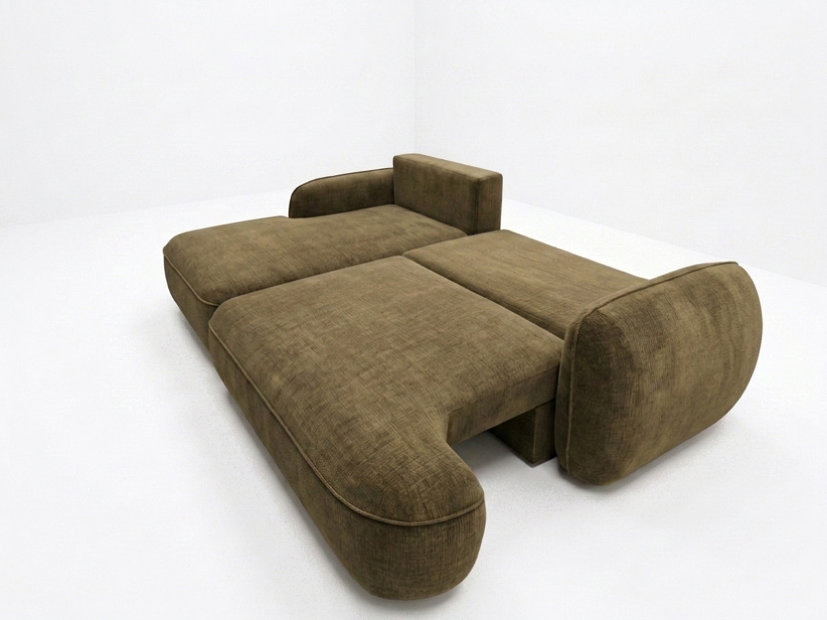 Canapé d'angle convertible CELESTE tissu lisse