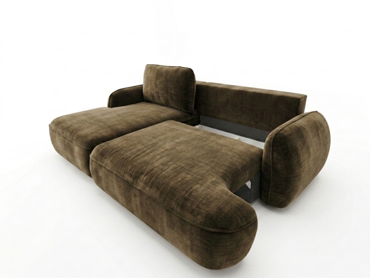 Canapé d'angle convertible CELESTE tissu lisse