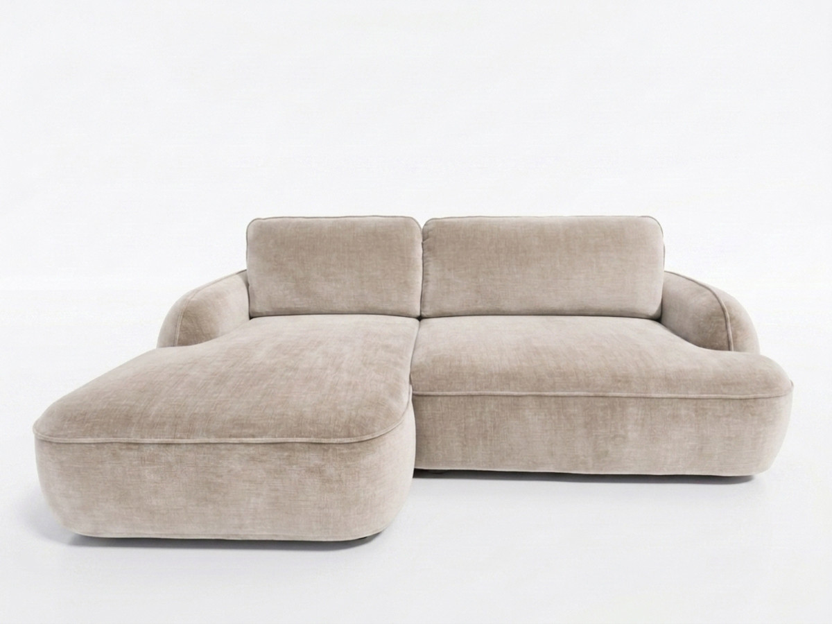 Canapé d'angle convertible CELESTE tissu lisse
