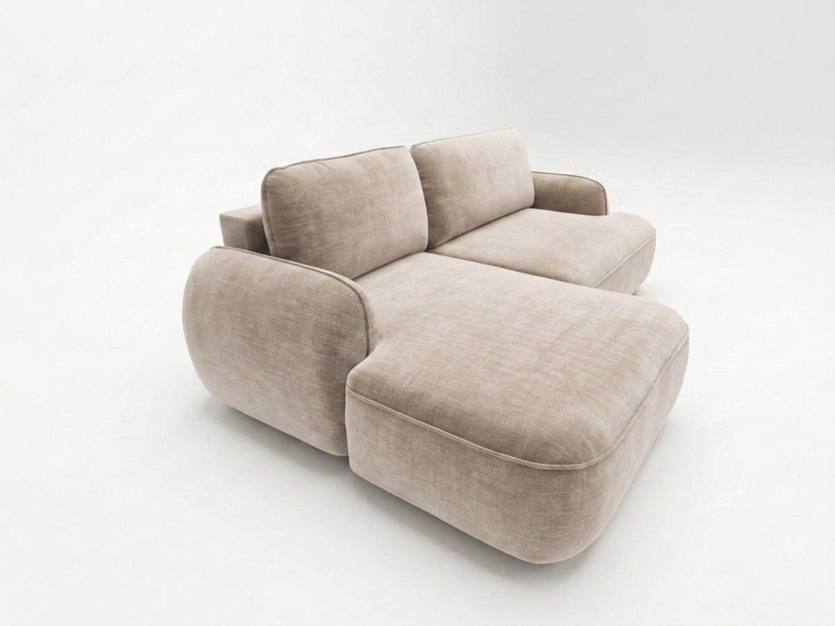 Canapé d'angle convertible CELESTE tissu lisse