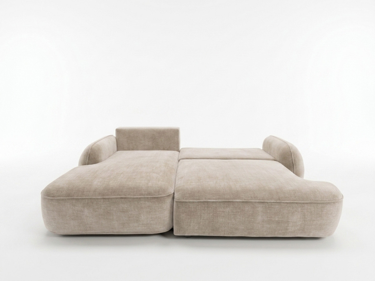 Canapé d'angle convertible CELESTE tissu lisse