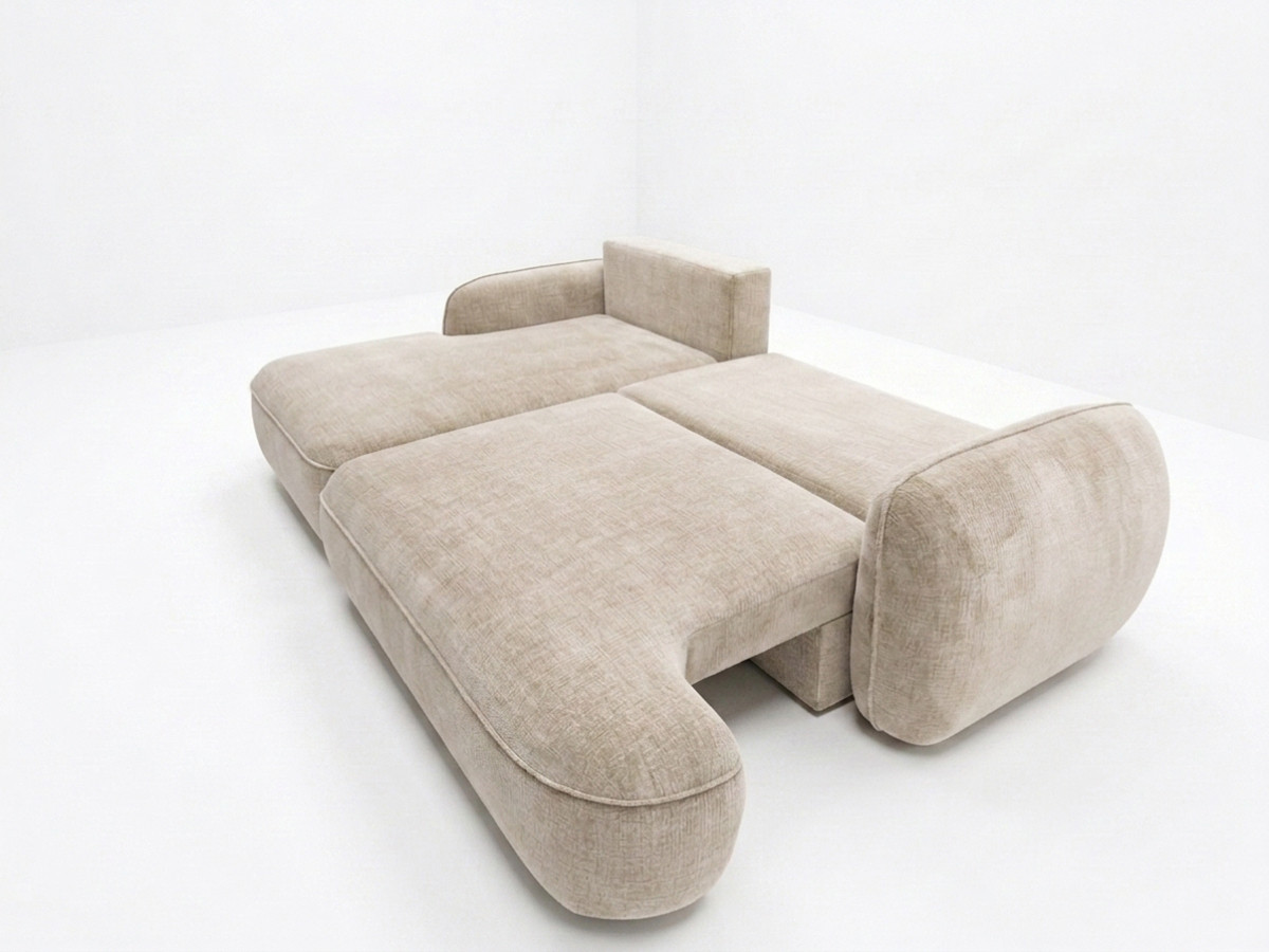 Canapé d'angle convertible CELESTE tissu lisse