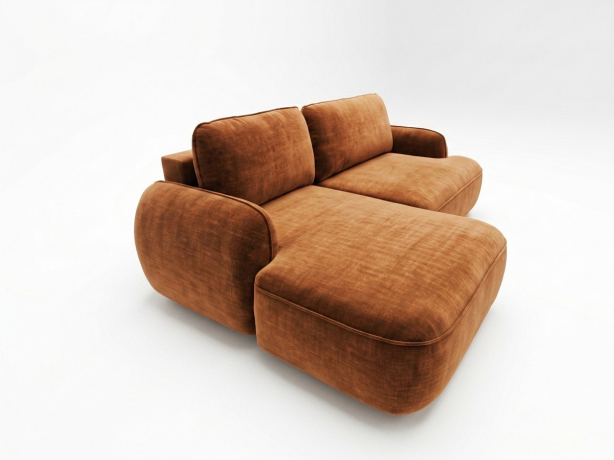 Canapé d'angle convertible CELESTE tissu lisse