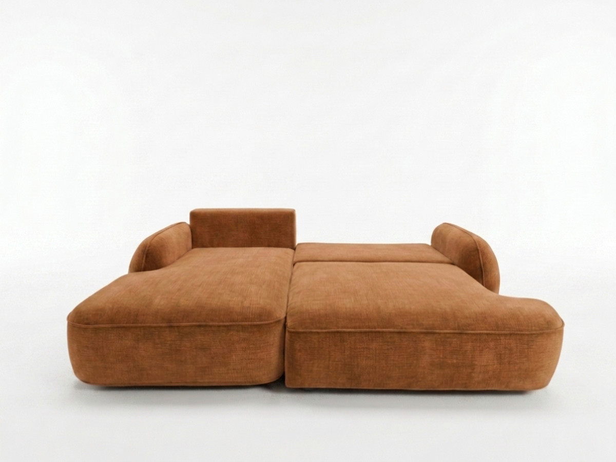 Canapé d'angle convertible CELESTE tissu lisse