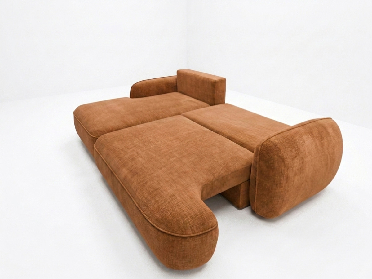 Canapé d'angle convertible CELESTE tissu lisse
