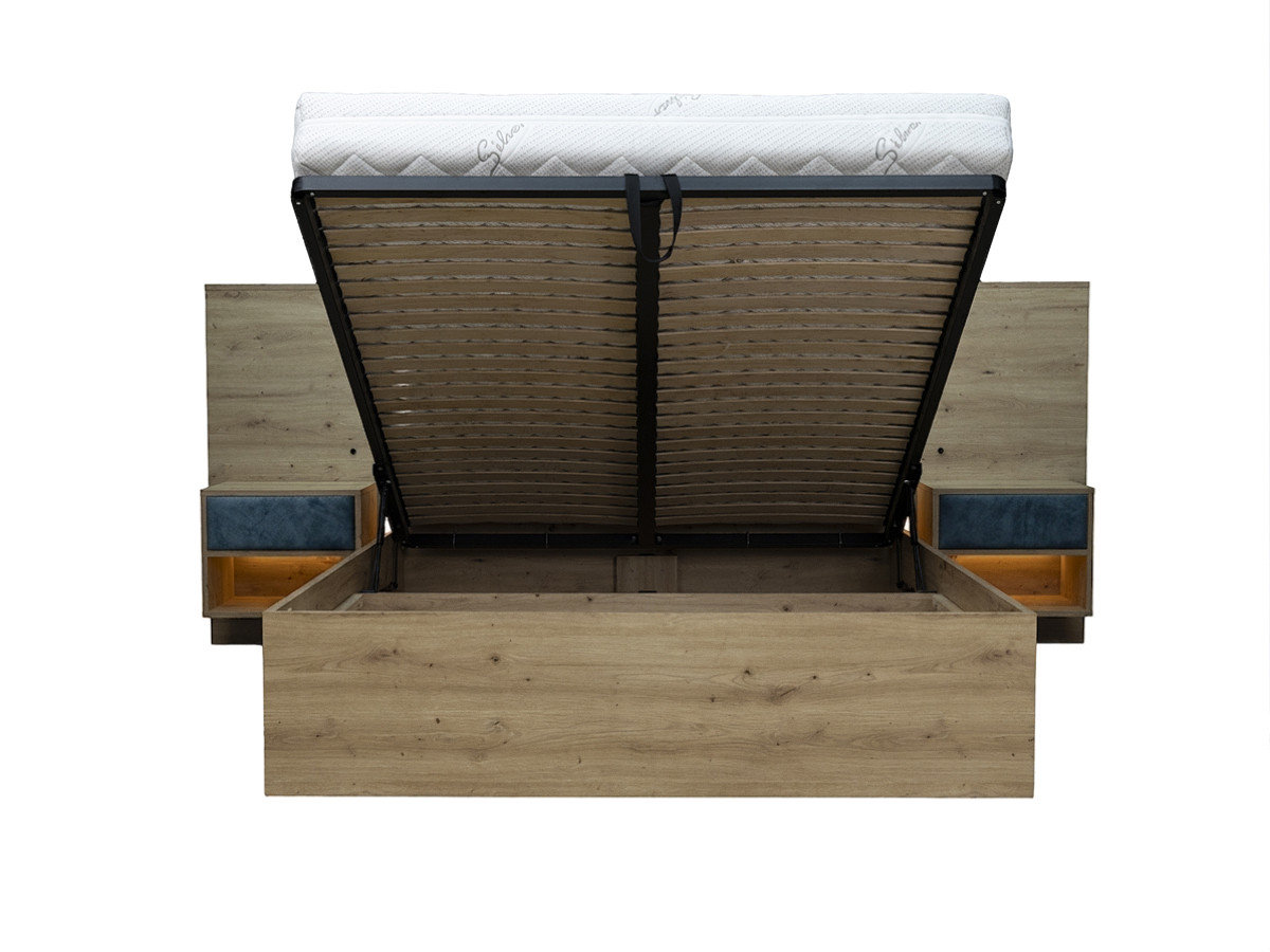 Bed met opbergruimte, ledverlichting en geïntegreerde nachtkastjes PALMERAIE