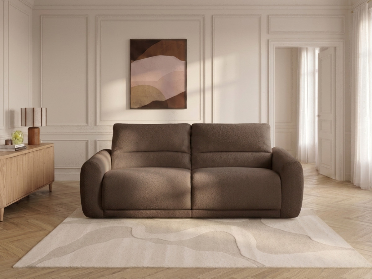 Canapé droit convertible MINORQUE chenille marron — vue 6