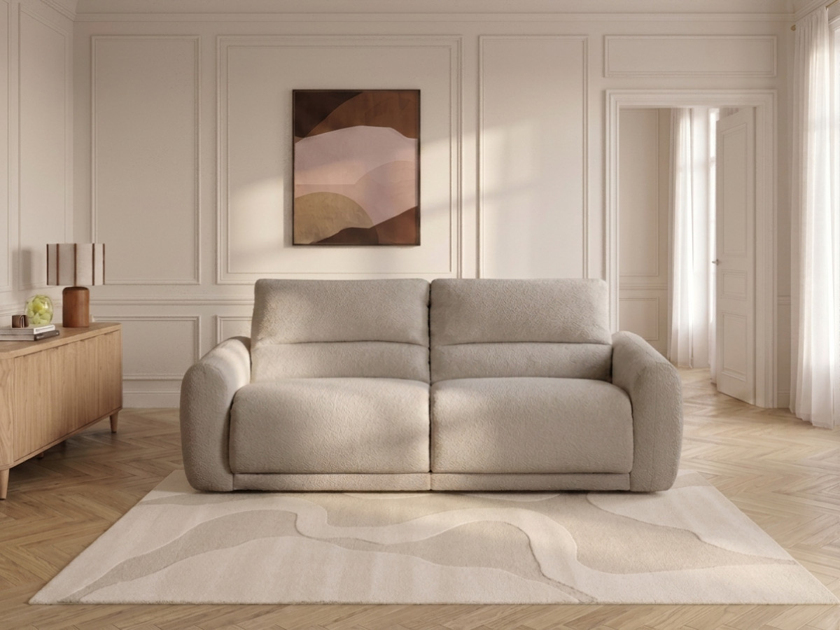 Canapé droit convertible MINORQUE chenille beige — vue 6